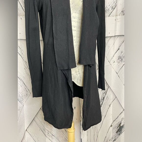 White House Black Market Black Waterfall Open Cardigan S - Picture 3 of 7